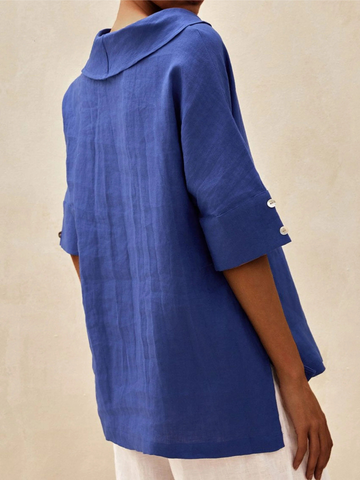 Elvayn | Women's Casual V-neck Linen Shirt