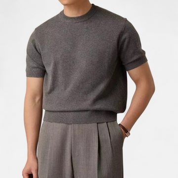 Elvayn | Men’s Slim-Fit Knitted T-Shirt