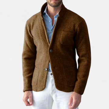 Elvayn | Men’s Vintage Wool Stand-Collar Jacket