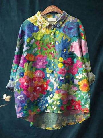 Sophia | Floral Watercolor Shirt