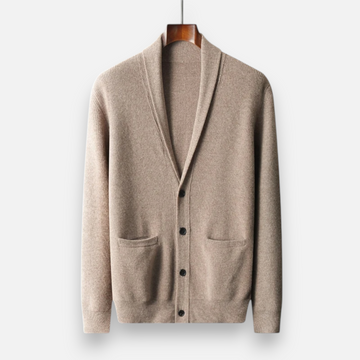 Elvayn | Men’s Merino Wool Suit-Collar Cardigan