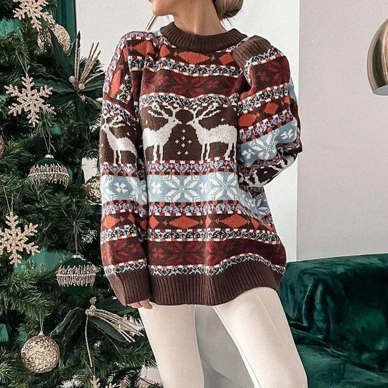Elvayn  | Winter Women Patterned Style Sweater