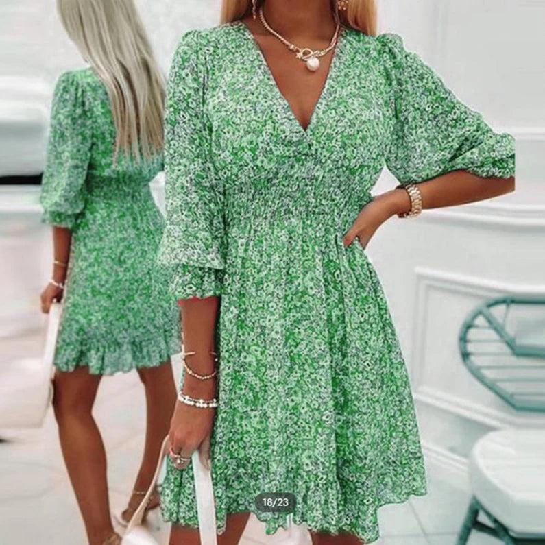 Elvayn | Spring Floral Elegant Dress