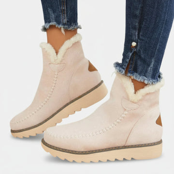 Fur-lined non-slip winter ankle boots for women