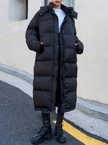 Elvayn | Long Women's Puffer Jacket with Hood