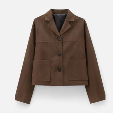Retro suede cropped jacket for women