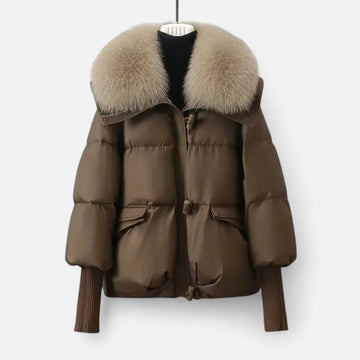 Elvayn | Women’s Fur-Collar Down Cotton Jacket