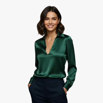 Elegant satin blouse for women