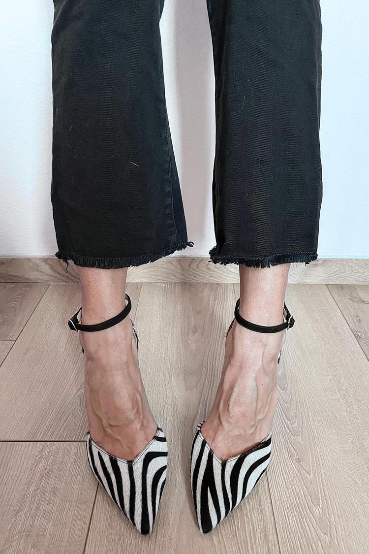 Elvayn | ZEBRA PRINT PUMPS WITH ANKLE STRAP