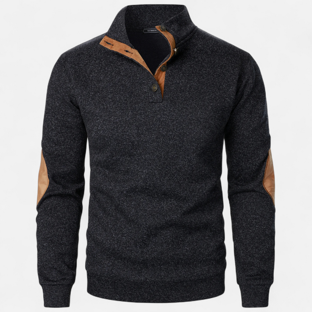 Elvayn | Men’s Knitted Sweater – Stand Collar Heritage Style