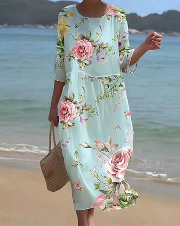 Elvayn | Sunset Floral Summer Dress