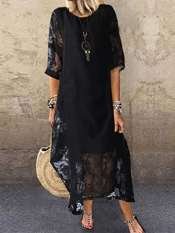 Elvayn | Elegant Lace Midi Dress