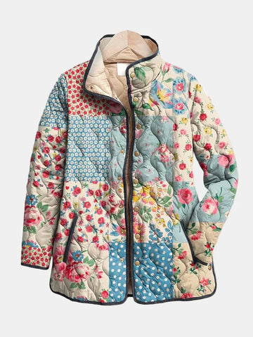 Elvayn | Charming Floral Quilted Jacket for Women
