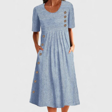 Elvayn | Striped Midi Dress