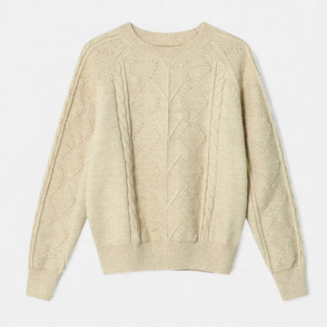 Elvayn  | Women’s Loose-Fit Knitted Cabled Winter Sweater