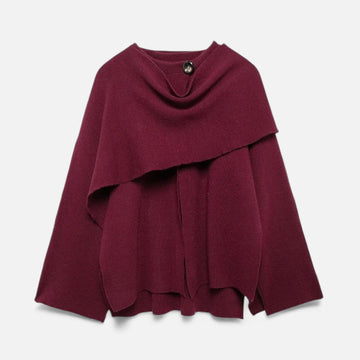 Elvayn | Women’s Elegant Wool-Feel Poncho Cardigan