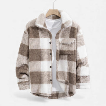 Elvayn | Men’s Velvet Plush Rabbit Fur Jacket