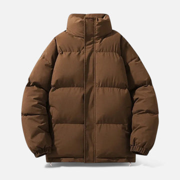 Elvayn | Unisex Puffer Cotton Jacket with Stand Collar