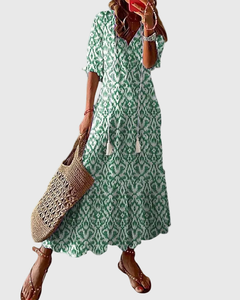 Elvayn | Vintage Boho Summer Maxi Dress