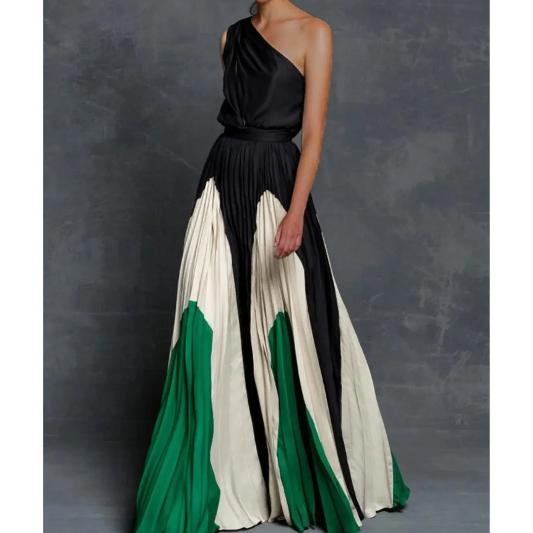 Elvayn | Women’s Artistic One Shoulder Long Dress