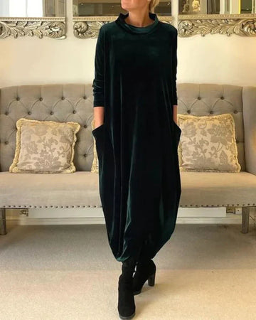 Elvayn | Soft Draped Winter Maxi Dress