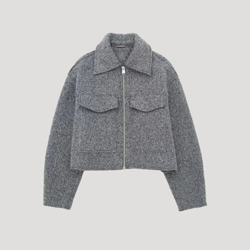 Elvayn  | Winter Zip Front Cropped Women Jacket