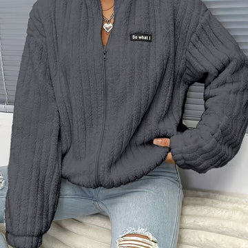 Flirla™ | Letter Patch Teddy Fleece