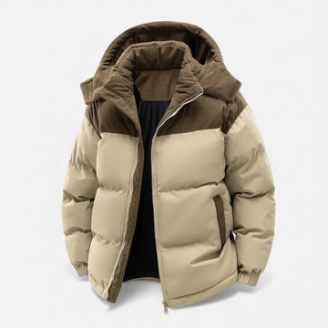Elvayn | Men’s Fleece-Lined Winter Jacket with Removable Hood