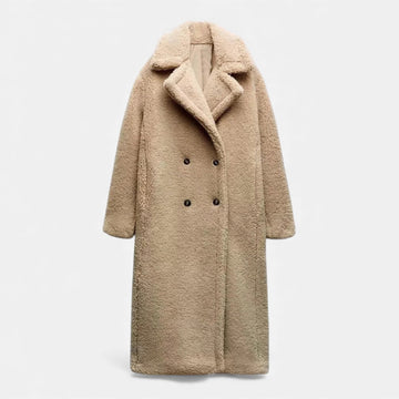 Elvayn | Women’s Long Double-Breasted Teddy Coat