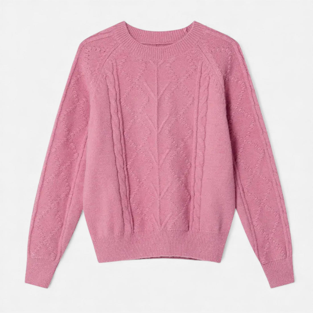 Elvayn  | Women’s Loose-Fit Knitted Cabled Winter Sweater