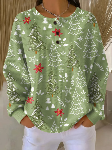 Ingrid | Sweater with Christmas Tree Motif
