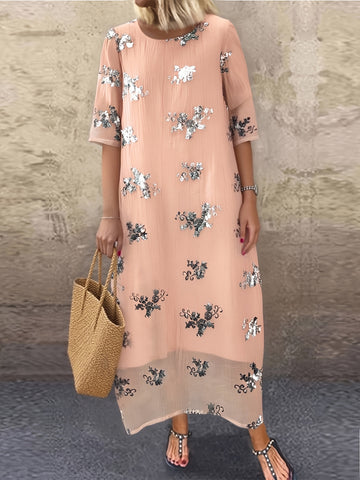 Elvayn | Sequin Evening Midi Dress