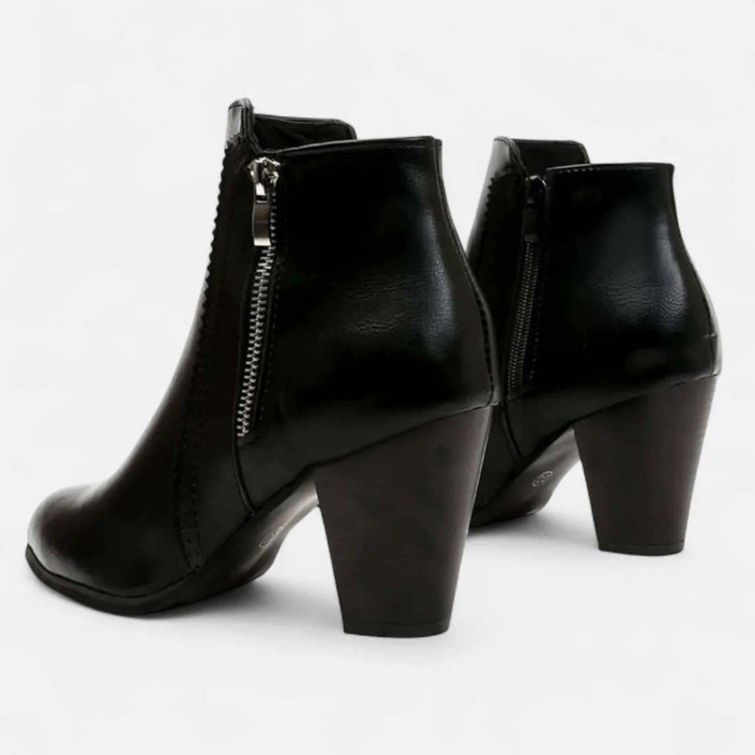 Retro zip-heel boots for women