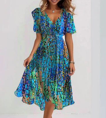 Elvayn | Breezy Blue Midi Dress