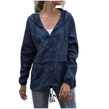 Elvayn | Women’s Casual Hooded Zip-Up Windbreaker Jacket