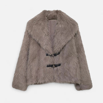 Elvayn | Women’s Faux Fur Coat – Winter Street Elegance