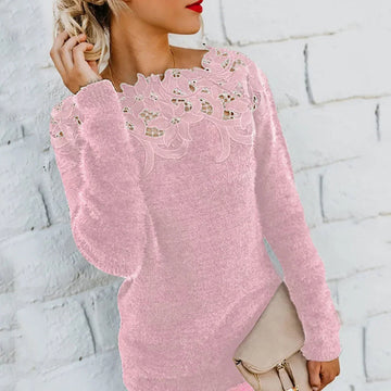 Elvayn | Women’s Feminine Long Sleeve Winter Knit Sweater