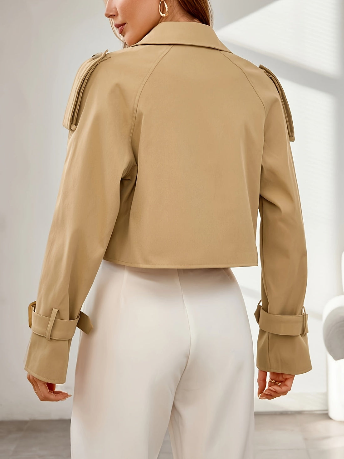 Elvayn | Women’s Trendy Cropped Office Wear Jacket