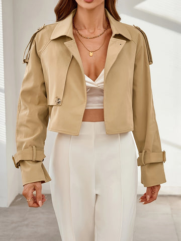 Elvayn | Women’s Trendy Cropped Office Wear Jacket