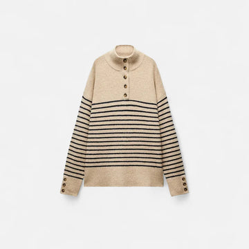Women’s striped turtleneck sweater