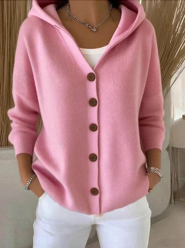 Elvayn | Soft Hooded Knit Cardigan