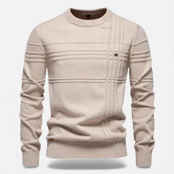 Elvayn | Men’s Slim Fit Structured Knit Sweater