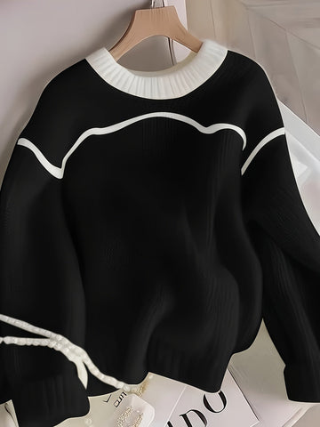 Elvayn | Lemon Yellow Relaxed Knit Sweater