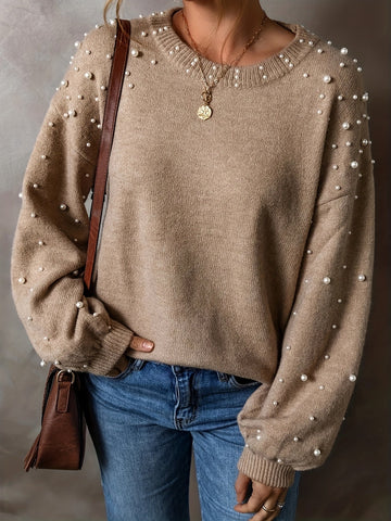 Elvayn | Beaded Detail Knit Sweater