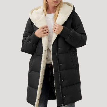Elvayn | Winter Hooded Puffer Coat For Women