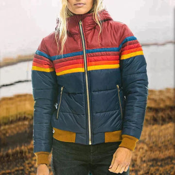Elvayn | Women's Color-Block Puffer Winter Jacket