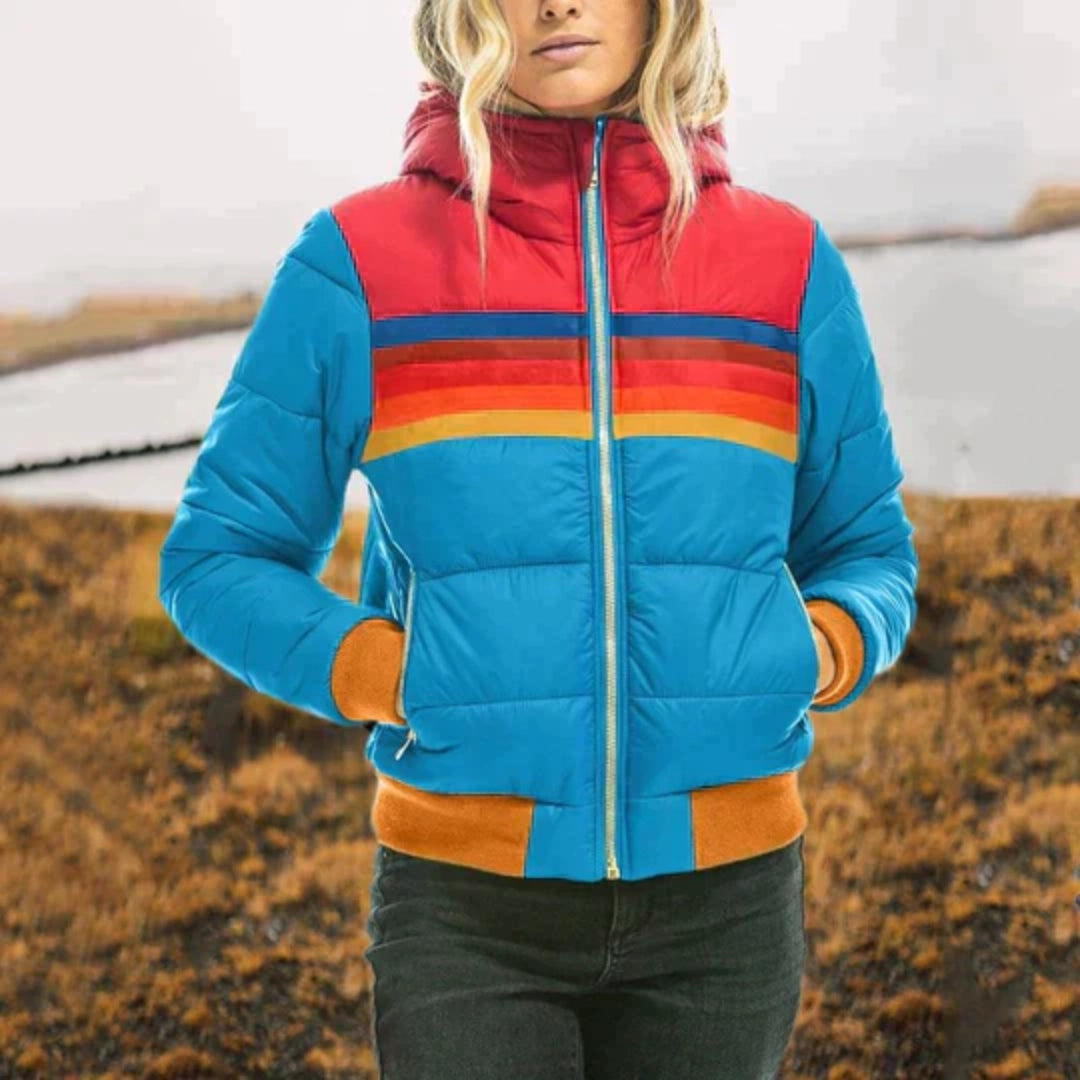 Elvayn | Women's Color-Block Puffer Winter Jacket
