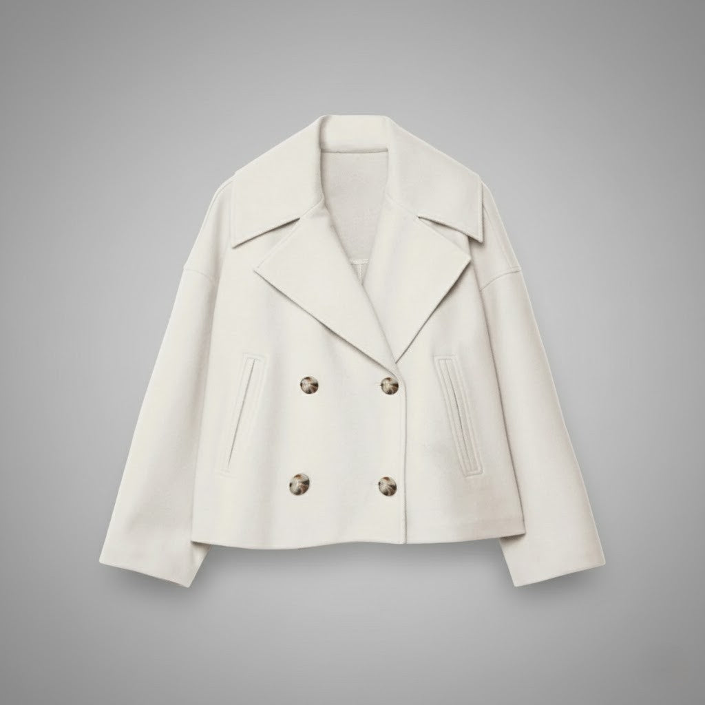 Elvayn | Classic Double Button Short Jacket for Women
