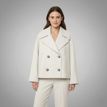 Elvayn | Classic Double Button Short Jacket for Women