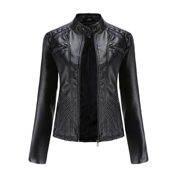 Elvayn | Women’s Classic Zip-up Biker Jacket